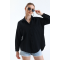 Kadın Siyah Cepli Oversize Uzun Basic Poplin Gömlek Kadın Siyah Cepli Oversize Uzun Basic Poplin Gömlek