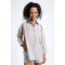 Kadın Bej Cepli Oversize Uzun Basic Poplin Gömlek Kadın Bej Cepli Oversize Uzun Basic Poplin Gömlek